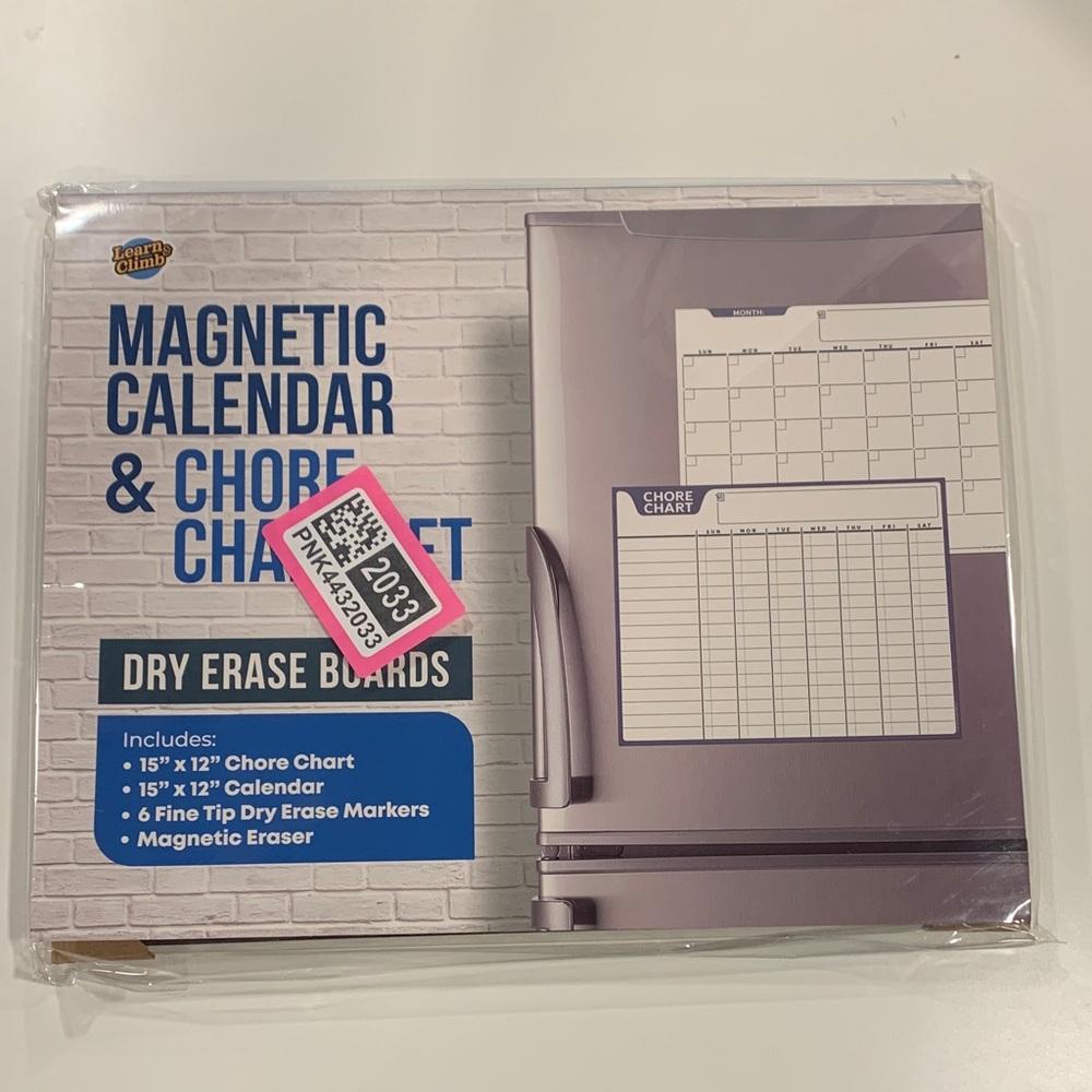 Magnetic Calendar & Chore Chart Set - White